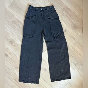 Amina Blu washed Black Cargo Pants Womens size small